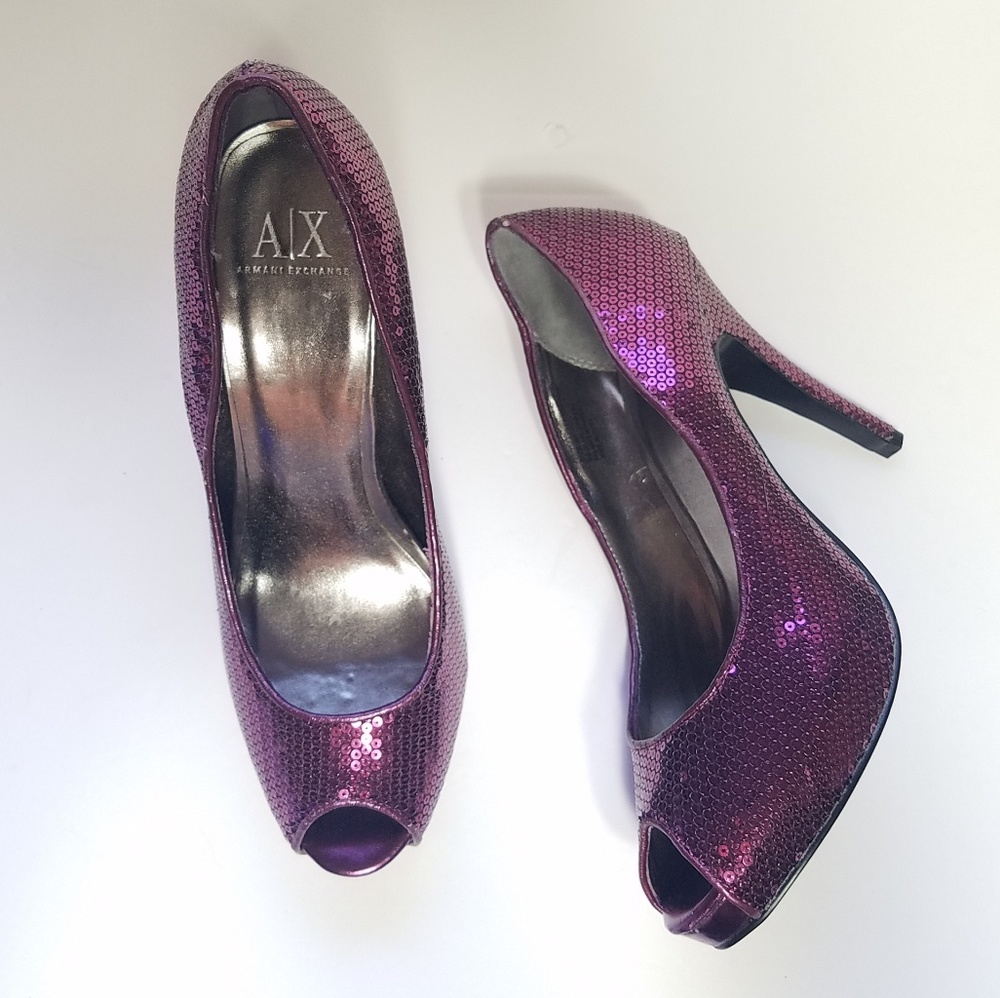 A/X  Armani Exchange Heels Pink Sequin Pumps
